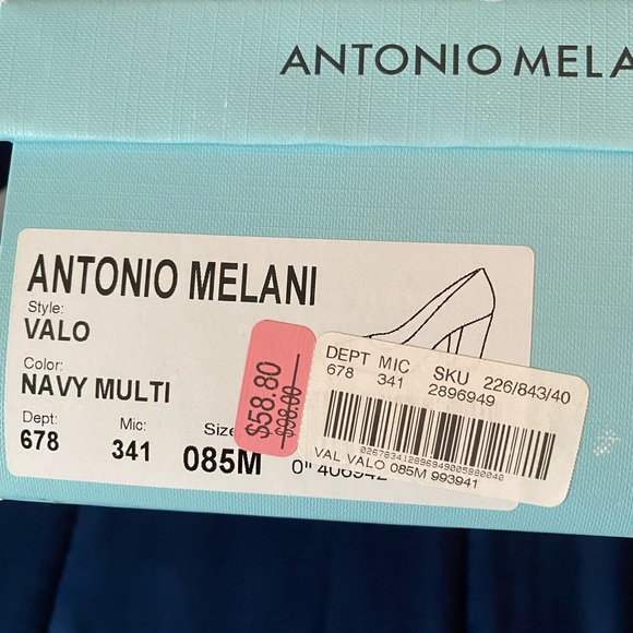 Antonio Milani Navy multicolored fabric heels. Size 8.5 - Picture 5 of 5